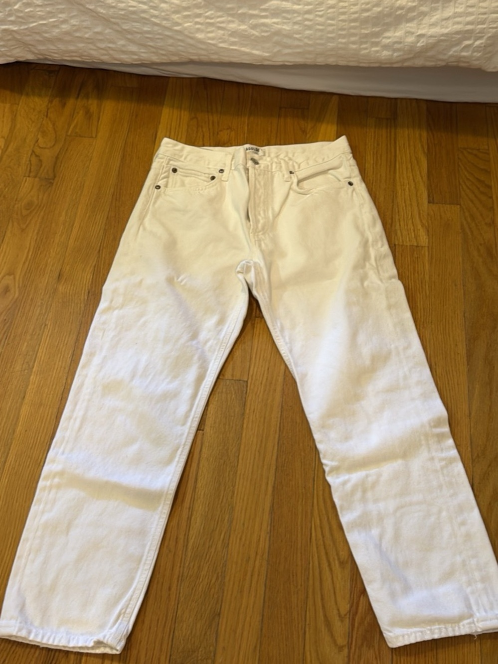 Agolde Parker White Straight-Leg Women's Jeans